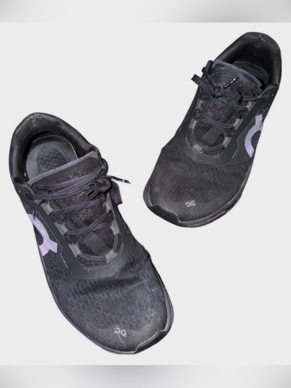 Men’s On Clouds Monster Black Lace Up Sneakers, Size 8.5